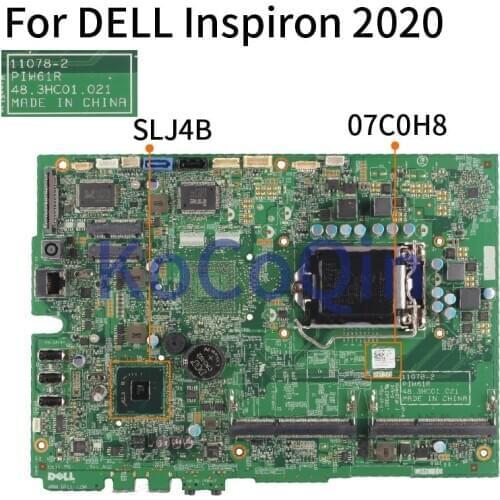 KoCoQin Laptop Motherboard For DELL Inspiron 2020 Mainboard CN-07C0H8 07C0H8 11078-2 48.3HC01.021 SLJ4B DDR3 TEST