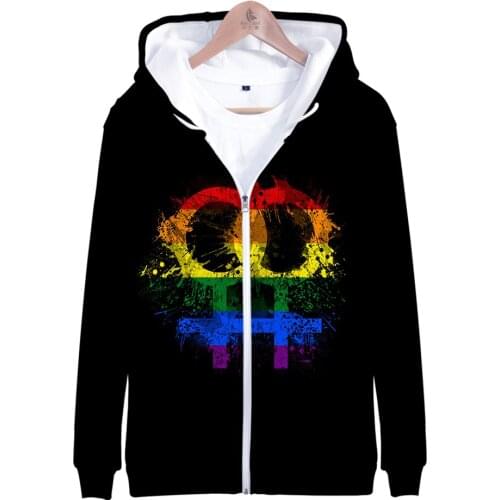 Lgbt 3D Hoodie Gay Love Lesbian Rainbow Design 3D Hoodies Sweatshirt Women Men Popular Hooded Streetwear Jackets
