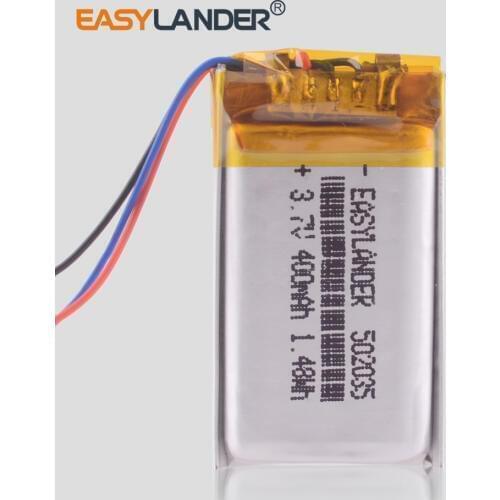3 lines 400 mah 3.7 V 502035 Li polymer Li-ion battery for dvr GPS mp3 car dvr PR-452035 for Bose QC20 QuietComfort 20
