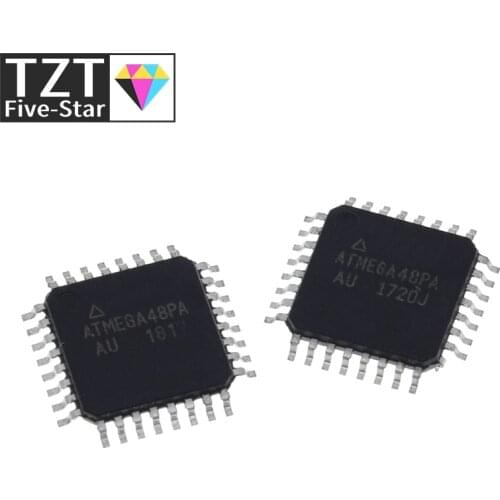 ATMEGA48 TQFP32 MCU 8-Bit ATmega AVR RISC 4KB Flash 2.5V/3.3V/5V 32-Pin TQFP ATMEGA48PA-AU