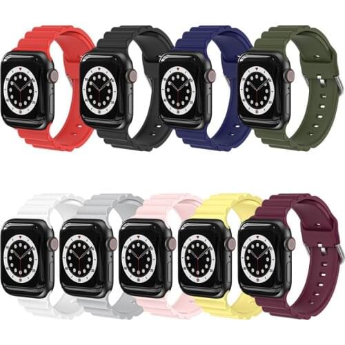 Fashion Silicone Sport Band Wrist Smart Strap for Apple Watch Series 6 5 4 3 2 1 SE