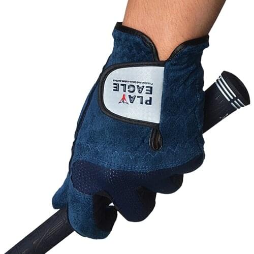 Soft Breathable Mens Left Hand Golf Glove Microfiber Cloth Size 22-26 Blue