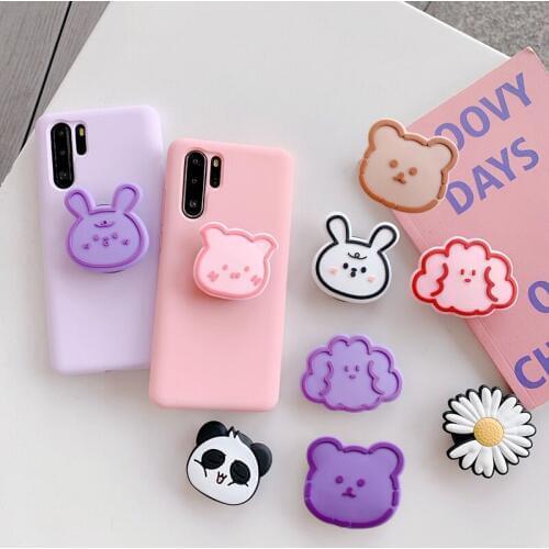 NEW cartoon fold ring finger grip mobile phone holder for iphone samsung xiaomi huawei case cute silicone holder stand bracket