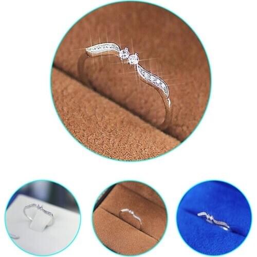 Willow Leaf Shape Wedding Rings For Women Trendy Party Club Engagement Promise Ring For Couple Valentines Day