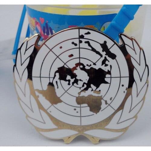 UNITED NATIONS PEACEKEEPING FORCES CAP BADGE UN BADGE SAFETY PIN-0189 Military Store