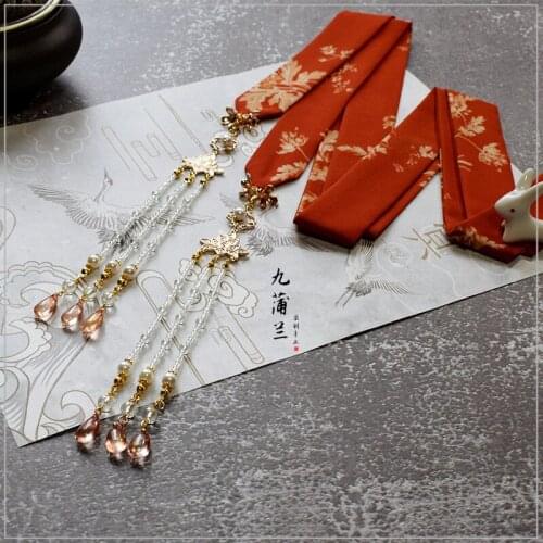 Original Design Antique Hanfu Hair Band Wind Girls Bead Removing Purse Pendant