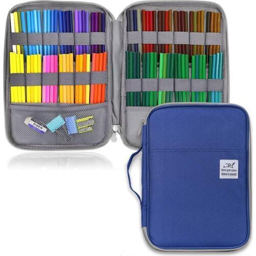 96/192 Holes School Pencil Case Large Pencilcase for Girls Boys Cartridge Pen Bag Big Stationery Box Canvas Penal Supplies Pouch