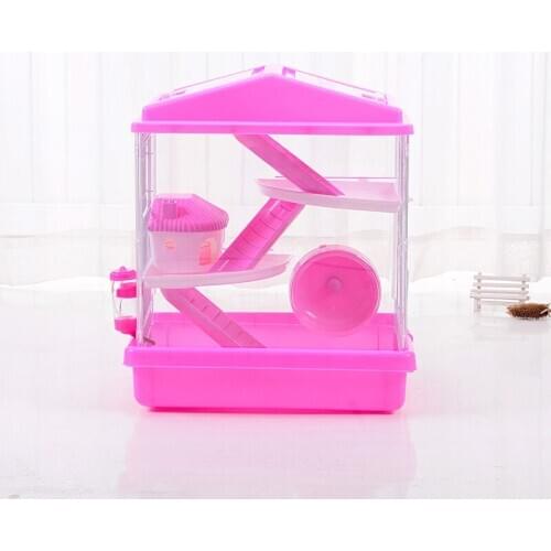 Pet Guinea Pig Hamster Cage Crystal 3 storey Castle Accessories to Transport Practical Travel Hamster Cage Hamster Cage Package