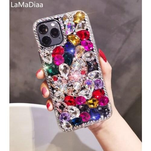 Luxury Glitter Bling Colorful Stone Crystal Diamond Capa Cases For Xiaomi mi Note 10 Pro 6 8 9 A2 Lite SE 5X 6X MAX 2 3 Coque