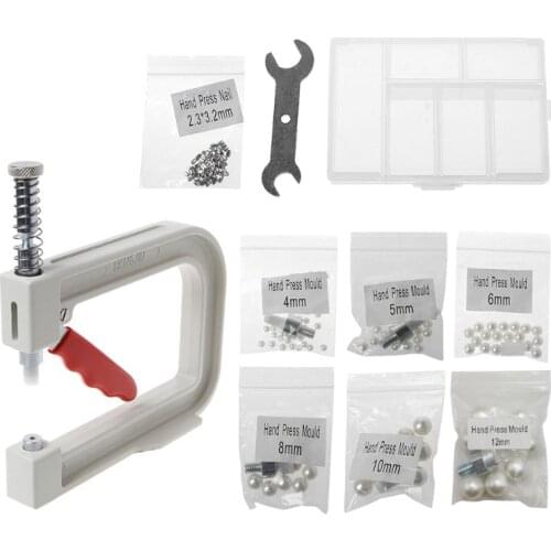 1 Set Manual Beading Machine Clothes Cap Pearl Bead Rivet Craft For DIY Repair Lace Knit Hat Hair Tools