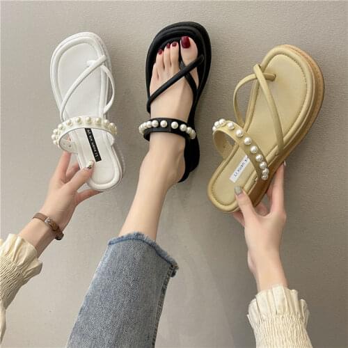Summer Shoes Woman Sandals Elastic Flat Sandalias Mujer 2021 Strappy Gladiator Beach Sandals Ladies Flip Flops White