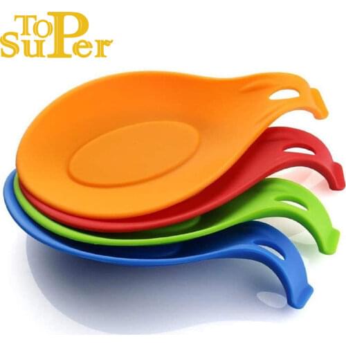 Silicone Spoon Rest Cooking Utensil Rest Kitchen Stuff Ladle Spoon Mat Holder Home Gadgets For the Kitchen for Convenience Mats