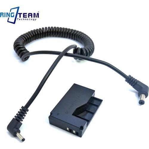Coiled 5525-3011 Power Bank DC Cable + LP-E12 Battery DC Coupler DR-E15 DRE15 for Canon Digital Cameras EOS Rebel SL1 & 100D