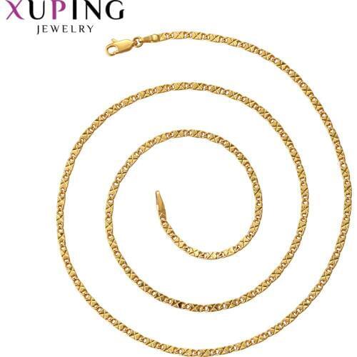 Xuping Elegant Exquisite for Women Necklace Vintage Style Pure Gold Color Plated Jewelry Essential Family Gifts 45909