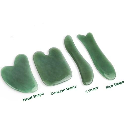 Green Quartz Jade Guasha Board Natural Stone Scraper Chinese Gua Sha Tools For Face Neck Back Body Acupuncture Pressure Therapy