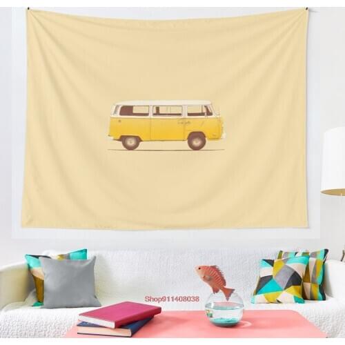 Yellow Van tapestry Yoga Buddha Indian Mandala Tapestry Wall Hanging Boho Decor Macrame Hippie Witchcraft
