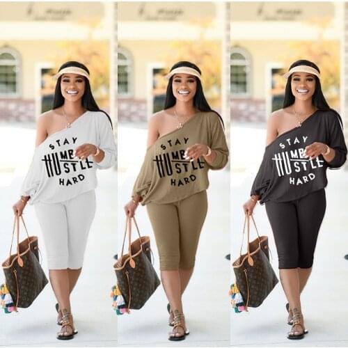 2021 Spring and Autumn Women Long Sleeve Letter Printing Two Pieces Sets Top and Pant Woman Sets