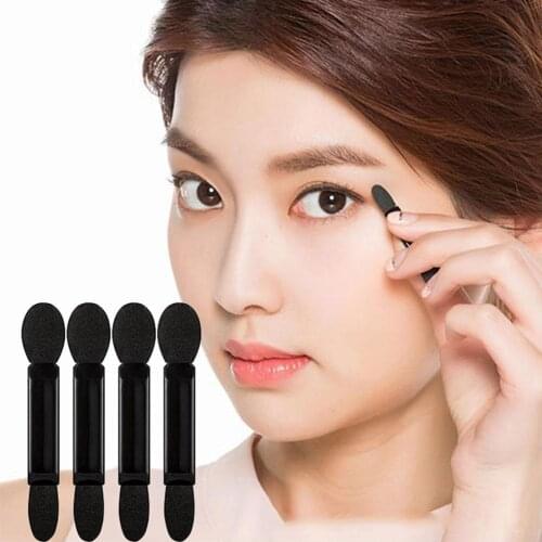 10Pcs Double Headed Sponge Stick Eyeshadow Applicator Portable Disposable Eye Shadow Brushes Nail Mirror Powder Brush Makeup