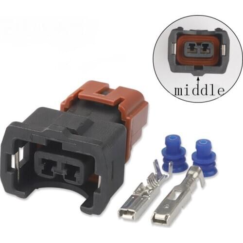 100 sets AMP KUM 2 Pin way Sealed female Waterproof automotive connector Knock sensor plug for A32 A33 PB185-02326