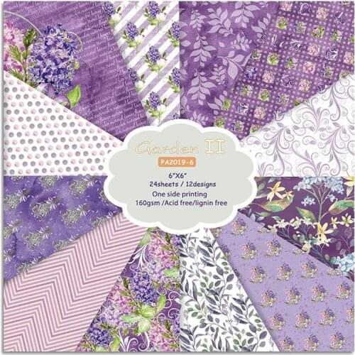 24Pcs/Lot Lavender Retro Material Papers DIY Scrapbooking Album Diary Gift Decorative Paper Scrapbooking Paper
