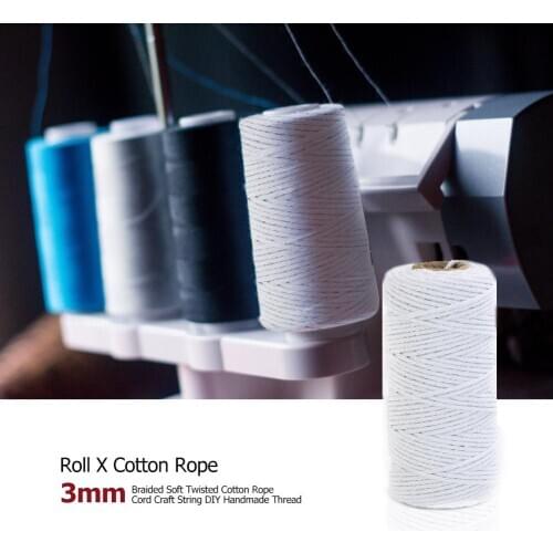 3mm 100M woven soft twisted cotton thread presser foot craft lace thread DIY hand-wrapped lace lace rope