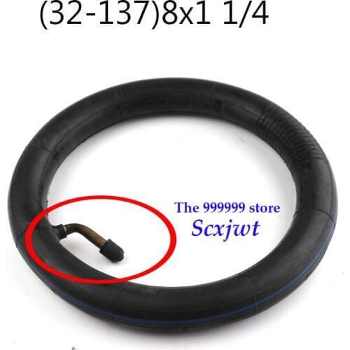 32-137)8X1 1/4 Scooter Inner Tube 1pc 8 Inch tire With Bent Valve Suits A-Folding Bike Electric / Gas Scooter Tube