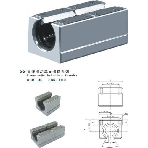 4pcs SBR12LUU 12mm Open linear bearing blocks CNC Router linear motion ball slide units CNC parts