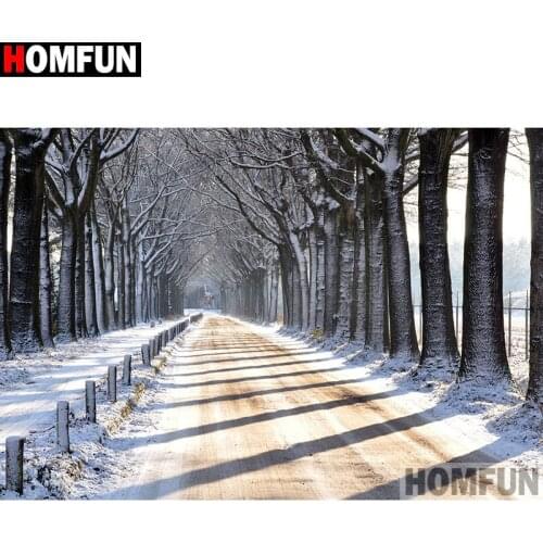 HOMFUN Full Square/Round Drill 5D DIY Diamond Painting "Snow scene" 3D Embroidery Cross Stitch 5D Home Decor A13385
