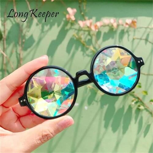 Decorative Glasses Steampunk Sunglasses Women Colored Lens Kaleidoscope Glasses Vintage Pink Ladies Eyeglasses gafas de sol