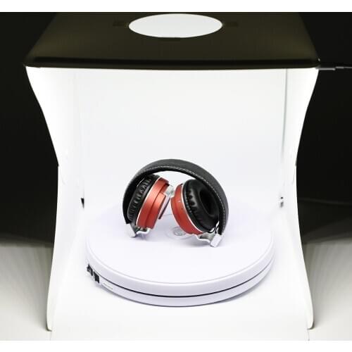 Photo 360 Degree Electric Rotating Turntable 10" 25cm Led Light Black White for Photography Studio, Max Load 10kg, 220V / 110V