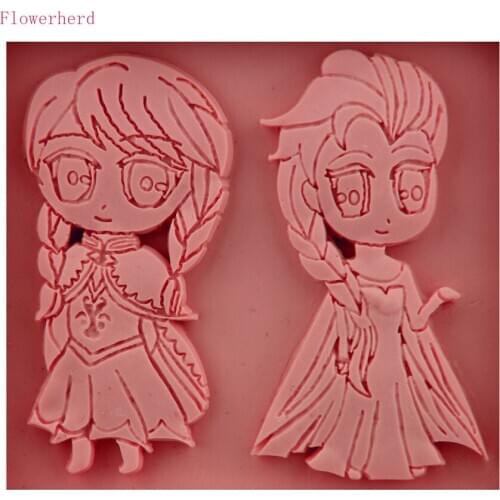 Fondant Cake Decorating Tools Little Girl Princess Fondant Cake Mould Silicone DIY Baking Tool Chocolate Candy Mold Pastry Tool