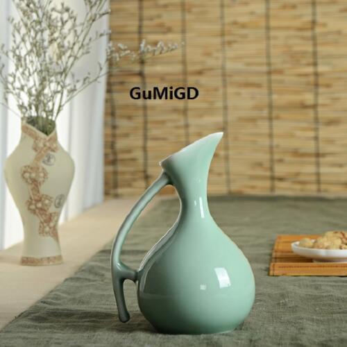 Celadon half moon pot 0.5KG liquor wine pot antique Yellow Wine jug wine