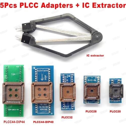 Hot sale PLCC Adapters 44-DIP40 PLCC32 PLCC28 PLCC20 With IC Chip Extractor For TL866ii Plus RT809H EZP Programmer