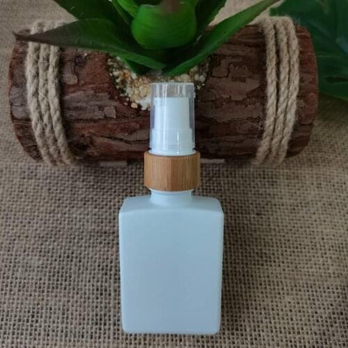 Engraving logo 30ml Square Glass Dropper Bottle Empty Spray Cosmetic Packaging Container Essential Oil Bottles Jar With Pump Lid
