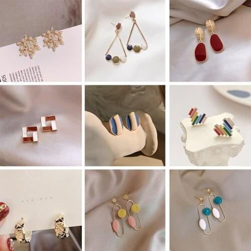 Temperament and Personality Long Earrings for Women Simple Snowflake Rainbow Heart Shape Earrings