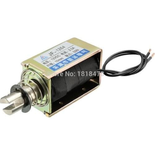 JF-1264B DC6V 12V 24V 55N 10mm Stroke Pull Push Type Open Frame Solenoid Electromagnet Linear Motion