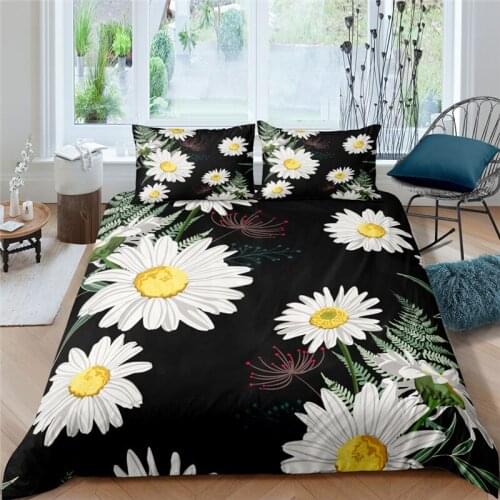 Luxury 3D Little Daisy Print 2/3Pcs Bedding Set Flower Pattern Duvet Cover Pillowcase Home Textile Queen and King EU/US/AU Size