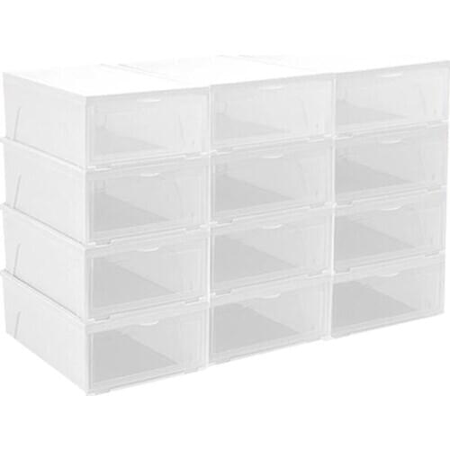 Baffect Shoe Boxes Shoes Rack Plastic Stackable Shoebox Shoe Organizer Storage Drawers for High Heels Sneakers Home Accessories