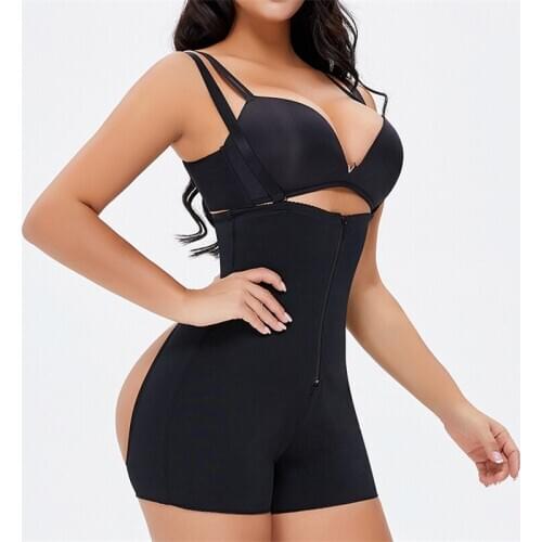 Shapewear Bodysuit Women Full Body Shaper Sexy Shapewear Zip and Hooks Straps Tummy Control Seamless Girdle Hole Slimmer Waist