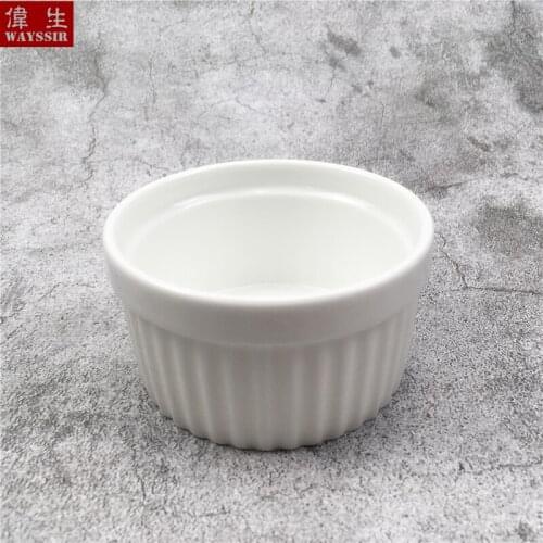 Round Stripe Porcelain Cake Bowl Hotel Buffet Breakfast Dinner Dessert Ice Cream Dish Household Soup Rice Ceramics Oil Dispenser
