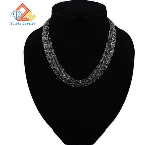 Fashion Black Charm Necklace 20 Water Chain Trendy Choker Necklace for Women