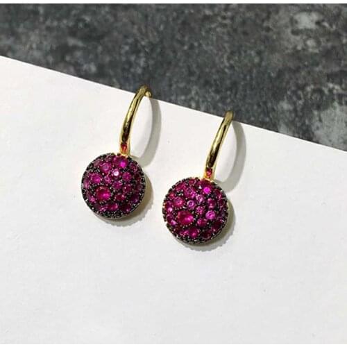 OL Style Fashion Hook Drop Earrings High Quality Beehive Style Parquet Original Crystal Earrings for Women