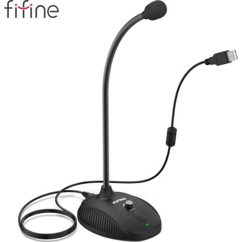 FIFINE USB Microphone Plug&Play Desktop Condenser PC Laptop,Mute Button,Compatible with Windows/Mac,Ideal for YouTube,Zoom K054
