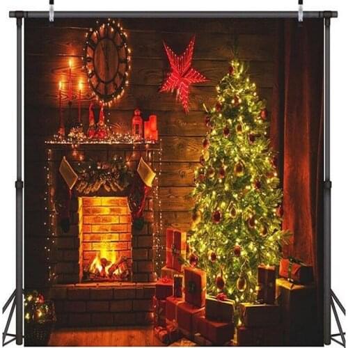 Nitree Photo Studio Props Photography Backdrop Christmas Decoration Fireplace Candle Vinyl Background Party Decoration