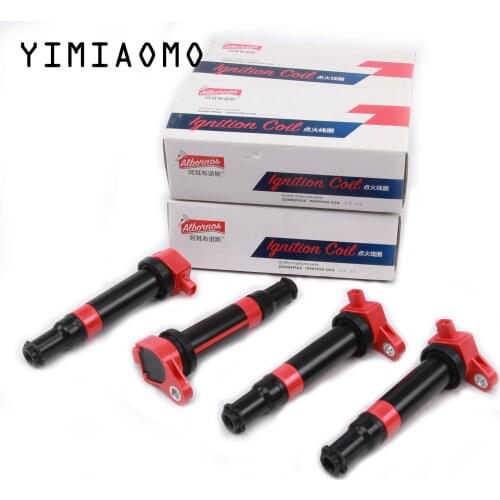 New Red 27301-26640 4 Pcs Ignition Coil Set For Hyundai Acccent Kia Rio Kia Rio5 1.6 L4 2006-2011 5C1586 178-8290 UF-499 C1543