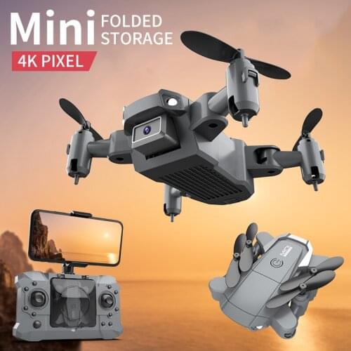 RC Mini Drone 4K or 1080P HD Camera Foldable Real Time Transmission Quadcopter One-Key Return FPV Remote Control Helicopter Toys