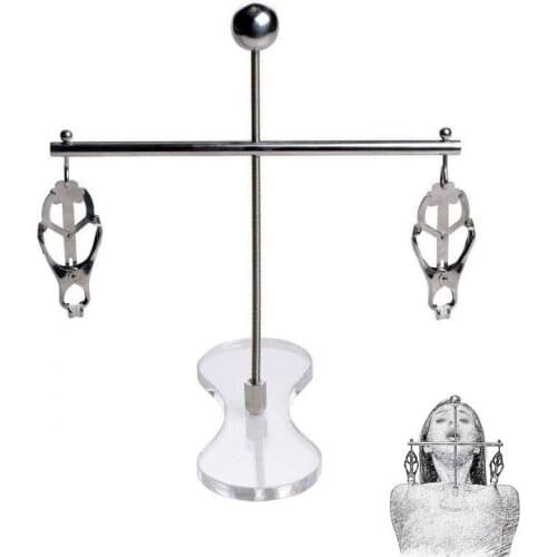 Stainless Steel Adjustable Nipple Clamps Strapon Torture Cage Bdsm Bondage Breast Clip Restraints Adult Game Sex Toys For Couple