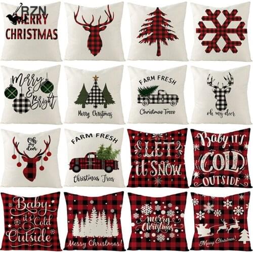 Christmas cushion cover 45*45 Pillowcase sofa cushions Pillow cases Cotton Linen pillow covers Home Decor