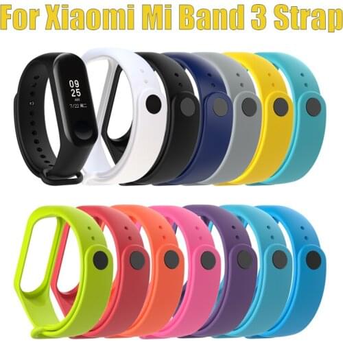 TPU Silicone Strap For Xiaomi Mi Band 3 Smart Watch Wristband Bracelet Replacement Strap Sport Strap Watch For Xiaomi Mi Band 3