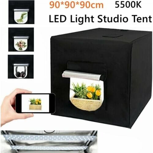 Light Box 90X90CM Photo Studio Folding Photography Tent Softbox Portable With 3 Color Background for Project Toy Pet Photo Shoot